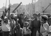 Arab Youths With Sticks And Clubs Cheering The Burning Of The Police Barracks And Post Office. Bethlehem History - Item # VAREVCHISL044EC229