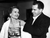 Vice President Richard Nixon Helping His Wife Pat On With A White Fur Evening Jacket. May 20 History - Item # VAREVCCSUA000CS606