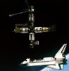 Space Shuttle Atlantis Departing The Mir Russian Space Station. The First Ever Docking Of The Us Space Shuttle Delivered Two Cosmonauts History - Item # VAREVCHISL033EC980