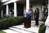 Ronald Reagan. President Reagan Making Remarks On Air Traffic Controllers Strike. The Rose Garden Of The White House History - Item # VAREVCHCDARNAEC088