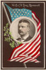 Portrait Of President Theodore Roosevelt Surrounded By The U.S. Flag And A Laurel Branch History - Item # VAREVCHISL044EC972