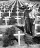 Two Coast Guardsmen Salute The Grave Of A Fellow Serviceman Killed Action In The Ryukyu Islands. Ca. 1945. Pacific Ocean History - Item # VAREVCHISL036EC684
