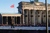 Crowds Of Berliners Around The Brandenburg Gate Following The Structure'S Official Opening On Dec. 22 1989. In The Foreground An East German Guard Walks On The Berlin Wall. History - Item # VAREVCHISL023EC215