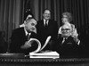 Lbj'S Great Society Programs. President Lyndon Johnson Signing The Medicare Bill With Former President Harry Truman History - Item # VAREVCHISL033EC173