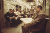 New York City Subway. Passengers With Their Newspapers On The New York City Subway. May 1973. History - Item # VAREVCHISL031EC160 New York City Subway. Passengers With Their Newspapers On The New York City Subway. May 1973. History - Item # VAREVCHISL031EC160