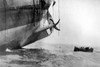 Sailors Escape From Vessel Torpedoed By German Submarine In World War I. The Ship'S Bow Has Already Sunk Into The Waves History - Item # VAREVCHISL034EC570