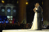President And Michelle Obama Dance At The Mid-Atlantic Ball. Jan. 20 2009. Michelle'S Ivory Chiffon One Shoulder Dress Was Designed By Jason Wu. History - Item # VAREVCHISL027EC097