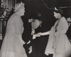 Prime Minister Winston Churchill And Lady Churchill Bows To Queen Elizabeth As She Arrives At His Retirement Dinner In London History - Item # VAREVCHISL012EC287
