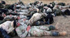 U.S. Soldiers Of The 10Th Mountain Division Sleep In An Open Field After Their First Day In Uzbekistan Where U.S. Soldiers Are Grouping Less Than One Month After The 911 Al Qaeda Terrorist Attacks. Oct. 7 2001 History - Item # VAREVCHISL024EC191
