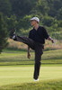 President Barack Obama Puts A Little Body English On His Shot During A Round Of Golf At Farm Neck Golf Course During His Vacation On Martha'S Vineyard Aug. 24 2009. History - Item # VAREVCHISL025EC288