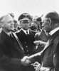 German Foreign Minister Von Rippentrop Shakes Hands With Neville Chamberlain. The British Prime Minister Arrived At Munich Airport For His First Conference With Adolf Hitler. Sept 24 History - Item # VAREVCCSUB001CS095