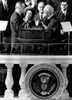 President Johnson Takes The Oath Of Office At His 1964 Inauguration. L-R President And Mrs. Johnson Vice President Hubert Humphrey And Chief Justice Earl Warren. Jan. 20 History - Item # VAREVCCSUA000CS709