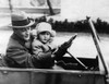 F. Scott Fitzgerald Shows His Daughter How To Drive In Rome. 1924-1931. Courtesy Csu ArchivesEverett Collection. History - Item # VAREVCPBDFSFICS002