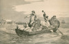 The Emigrants' Farewell. A European Family With Their Belongings In Are Rowed To The Anchored Sail Ship As They Start Their Journey To New Land. 1871 Print By Aldine Schlesinger. History - Item # VAREVCHISL016EC287