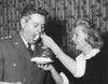 June Allyson Serving Cake To General Curtis Lemay On The 9Th Anniversary Of Sac. A Preview Of Allyson'S New Film History - Item # VAREVCCSUB001CS525