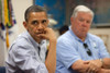 President Obama And Mississippi Governor Haley Barbour During A Briefing About The British Petroleum Oil Spill. Gulfport Miss. June 14 2010. History - Item # VAREVCHISL027EC021