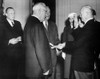 Dwight Eisenhower Taking Oath Of Office In A Private Ceremony In The East Room Of The White House. The Ceremony Was Held On Sunday History - Item # VAREVCHISL039EC080