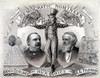 1888 Democratic Presidential Campaign Poster Showing Uncle Sam Holds Portraits Of Grover Cleveland And A.G. Thurman. The Incumbent Cleveland Won A Small Popular Vote Majority History - Item # VAREVCHISL006EC155