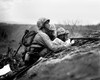 Marine Observer Finds The Location Of A Machine Gun Nest On A Map Of Iwo Jima. With This Information The Artillery Or Mortars Would Target The Position. Between Feb. 19-28 History - Item # VAREVCHISL036EC745