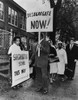 Africans American Protest School Segregation. Pickets Outside Lincoln School In Englewood History - Item # VAREVCHISL033EC711