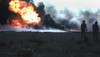 Burning Kuwaiti Oil Field During The First Gulf War In 1991. Retreating Iraqi Troops Set Fire To Kuwait'S Oil Fields. History - Item # VAREVCHISL023EC187