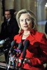 Hillary Clinton Speaking To The Press After Meeting With House Speaker John Boehner To Discuss Proposed Foreign Affairs Budget Cuts That She Described As 'Devastating' To U.S. National Security Interests. Feb. 14 2011. - Item # VAREVCHISL026EC105