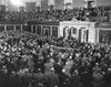 President Dwight Eisenhower Delivering His 1954 State Of The Union Address To Congress. His Prominent Themes Were The Good Economy History - Item # VAREVCHISL039EC007