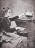 The Daughter Of Inventor Christopher Sholes Writing On One Of His Experimental Typewriters In 1872. History - Item # VAREVCHISL020EC119