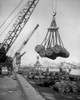 Fuel Drums Are Lifted And Moved With Cranes From A Tanker At Inchon Harbor History - Item # VAREVCHISL038EC087