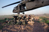 A Quick Response Force Brace Themselves In A Security Posture After Being Dropped Off By A Black Hawk Helicopter On A Mission In Iraq. June 19 2004. History - Item # VAREVCHISL027EC216