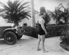 Chicago Gangster Al Capone Wearing A Bathing Suit At His Florida Home. Ca. 1929-31. - History - Item # VAREVCHISL039EC381