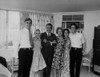 Nixon Family Heartbroken But Smiling In The White House Solarium On Last Full Day Of His Presidency Aug. 8 1974. L To R Edward Cox Tricia Nixon Cox Richard Nixon Pat Nixon Julie Nixon Eisenhower David Eisenhower. History - Item # VAREVCHISL032EC254