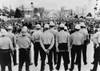 Selma To Montgomery March Completed. Helmeted State Conservation Department Agents With Clubs Stand On Alabama Capitol Steps As 30 History - Item # VAREVCHISL033EC626