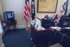 Vp Dick Cheney Watching The Burning World Trade Center In A White House Office On Sept. 11 History - Item # VAREVCHISL040EC613