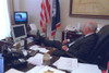 Vp Dick Cheney Watching The Burning World Trade Center In A White House Office On Sept. 11 History - Item # VAREVCHISL040EC614