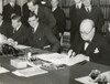 Winston Churchill Signing The 'Lend Lease' Agreement To Lease British Bases To The U.S. March 11 History - Item # VAREVCHISL039EC299