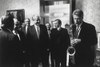 President Bill Clinton Plays The Saxophone Presented To Him By Russian President Boris Yeltsin. Yeltsin Hosted A Private Dinner At Novoya Ogarova Dacha History - Item # VAREVCHISL039EC945