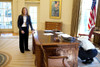 Caroline Kennedy Schlossberg Visits President Obama In The Oval Office On March 3 2009 Prompting His Examination Of The Resolute Desk For The Panel Through Which Her Brother John F. Kennedy Jr. Had Played In 1963. - Item # VAREVCHISL026EC162