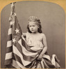 Old Glory. Fontinelle Weller Posed As Columbia. Stereograph By F.G. Wells History - Item # VAREVCHCDLCGBEC442