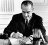 Money For The Vietnam War. President Lyndon Johnson Signs The Special 700 Billion Appropriation To Fight The War In Vietnam. May 7 History - Item # VAREVCCSUA000CS687