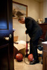White House Butler Von Everett Pumps Up A Basketball For President Barack Obama In The Outer Oval Office At The White House June 30 2009. History - Item # VAREVCHISL025EC251