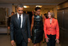 President And Michelle Obama And House Speaker Nancy Pelosi Arrive At The 32Nd Annual Awards Gala Of The Congressional Hispanic Caucus. Michelle Wears A Black Sequin Sheath Dress By Michael Kors. Sept. 16 2009. History - Item # VAREVCHISL025EC111