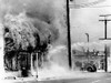 Fire On A Block During The 4Th Day Of The 1965 Watts Riots. In Southeast Los Angeles History - Item # VAREVCCSUA001CS680