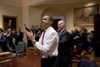 President Obama And Vp Biden Applaud As They Watch The Passage Of The Health Care Reform Bill In The House Of Representatives. March 21 2010 History - Item # VAREVCHISL027EC054