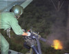 Vietnam War. Us Air Force Helicopter Door Gunner Fires A Mini-Gun During A Rescue Patrol Over South Vietnam. Oct. 10 History - Item # VAREVCHISL033EC565