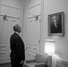 President Lyndon Johnson Looking At Portrait Of President Franklin Roosevelt. Lbj'S Great Society Social Programs Resembled Fdr'S New Deal In Their Scope But Addressed Different Issues History - Item # VAREVCHISL033EC164