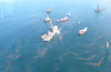 Aerial Of The Oil Spill In The Gulf Of Mexico From The British Petroleum Bp Oil Company'S Deepwater Horizon The Offshore Drilling Rig. April 21 2010. History - Item # VAREVCHISL030EC108