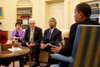 President Obama Meets With Civil Rights Activist Al Sharpton And Former Speaker Newt Gingrich To Discuss Education Reform May 7 2009. Senior Political Advisor Valarie Jarrett Is In The Background. History - Item # VAREVCHISL027EC024