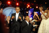 President And Michelle Obama Dance With Guests At The Neighborhood Ball. Michelle Is Wearing An Ivory Chiffon One Shoulder Dress By Jason Wu. Jan. 20 2009. Jan. 20 2009. History - Item # VAREVCHISL026EC180