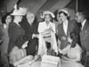 Eva Peron Visiting A Sewing Workshop Where Women Workers Were Engaged In Embroidery. July 1947. - History - Item # VAREVCHISL039EC336